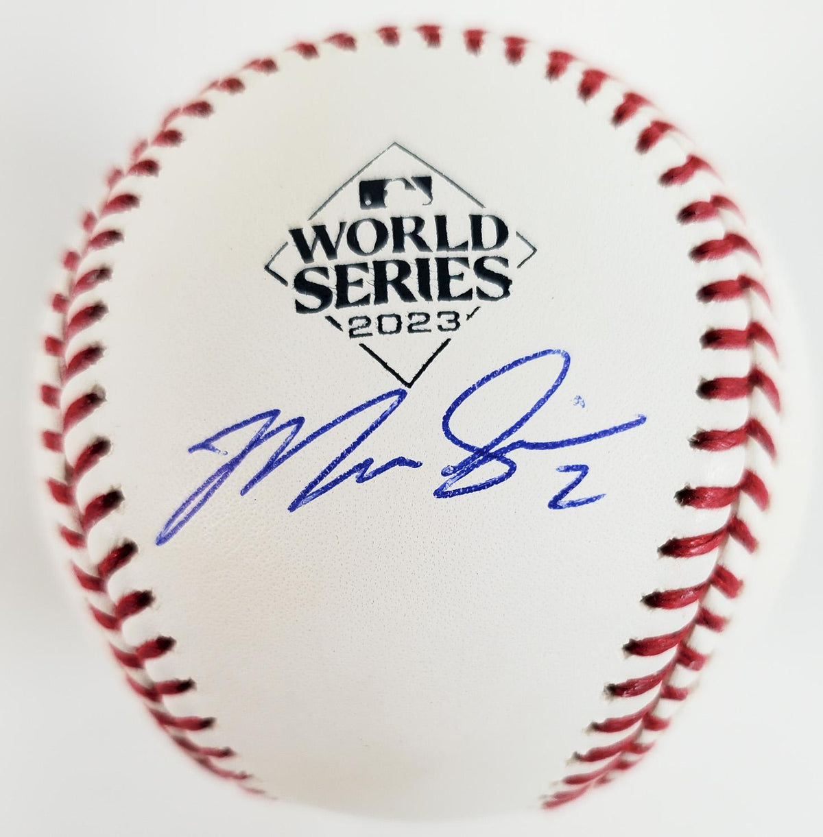 Marcus Semien Signed OML 2023 World Series Baseball (Beckett Certified)