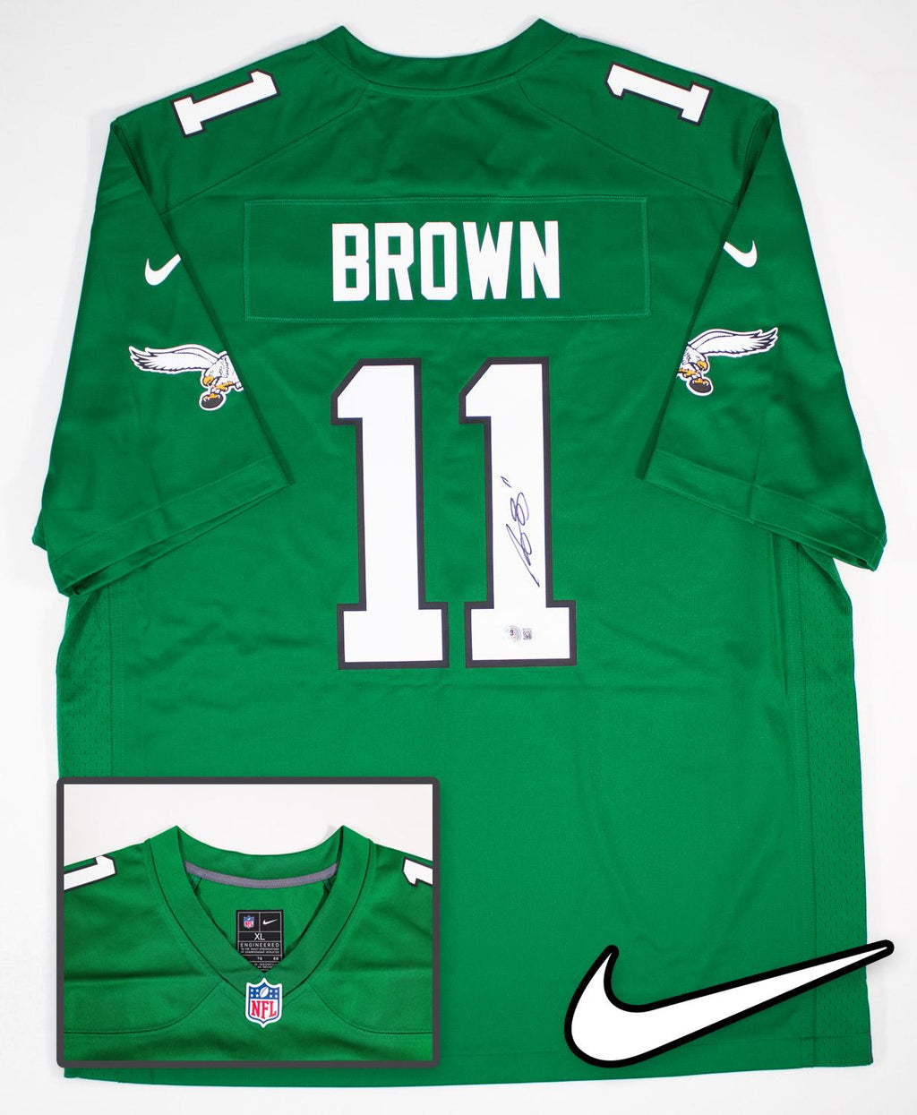 A.J. Brown Signed Nike NFL Jersey BAS Beckett Certified Auto Philadelphia Eagles
