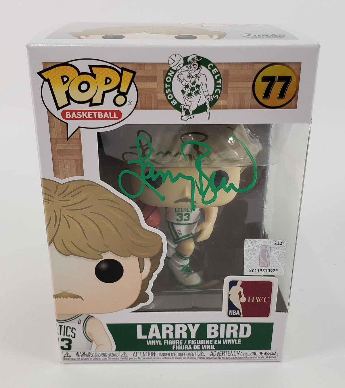 Larry Bird Autographed Funko Pop Vinyl Radtke COA Boston Celtics Legend